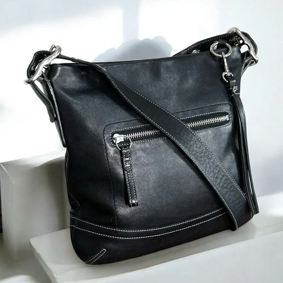 Authentic Coach Vintage Legacy SoHo Black Leather Crossbody Shoulder Bag - Picture 2 of 16